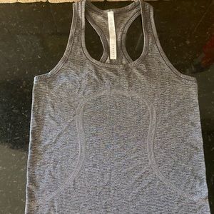 Lululemon Swiftly Mesh Gray Logo Tank Top